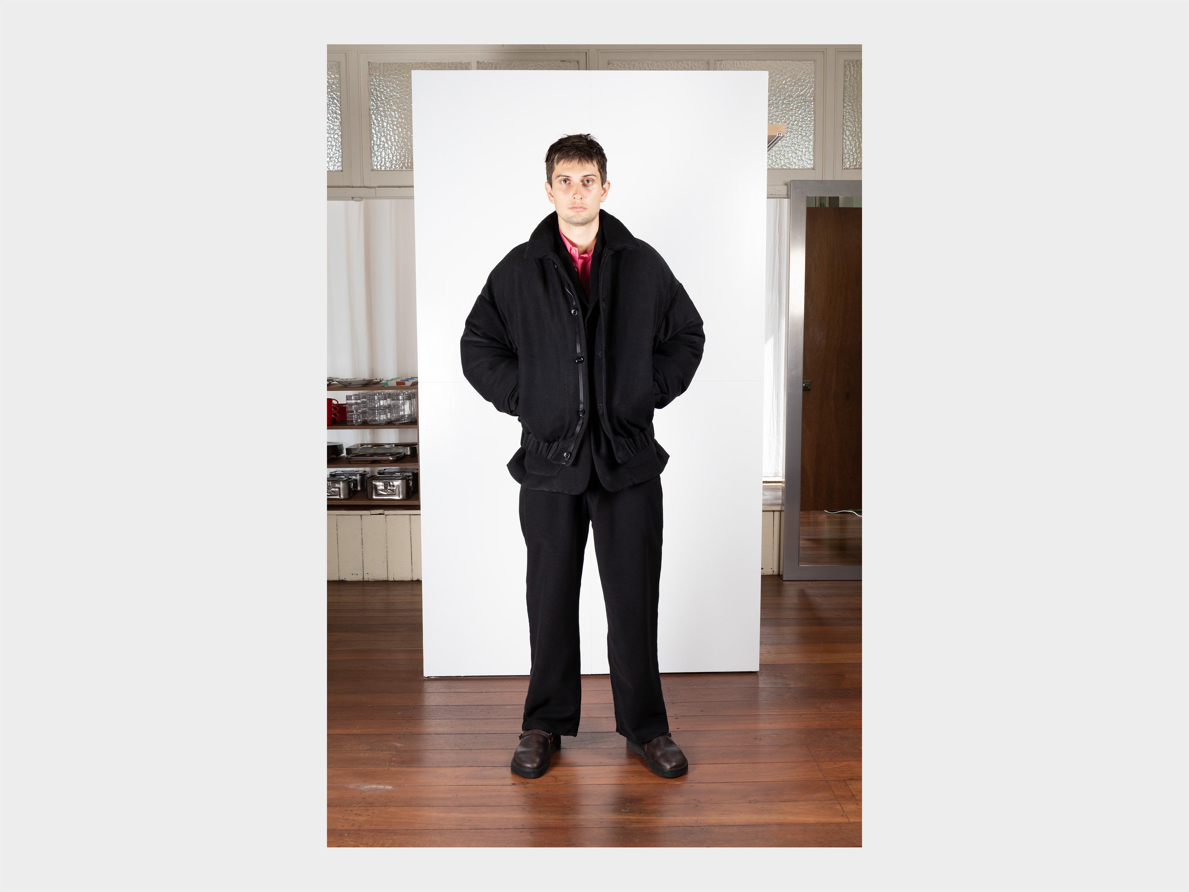 R21D3 "Down Blouson" Fluid Supima Back-Satin