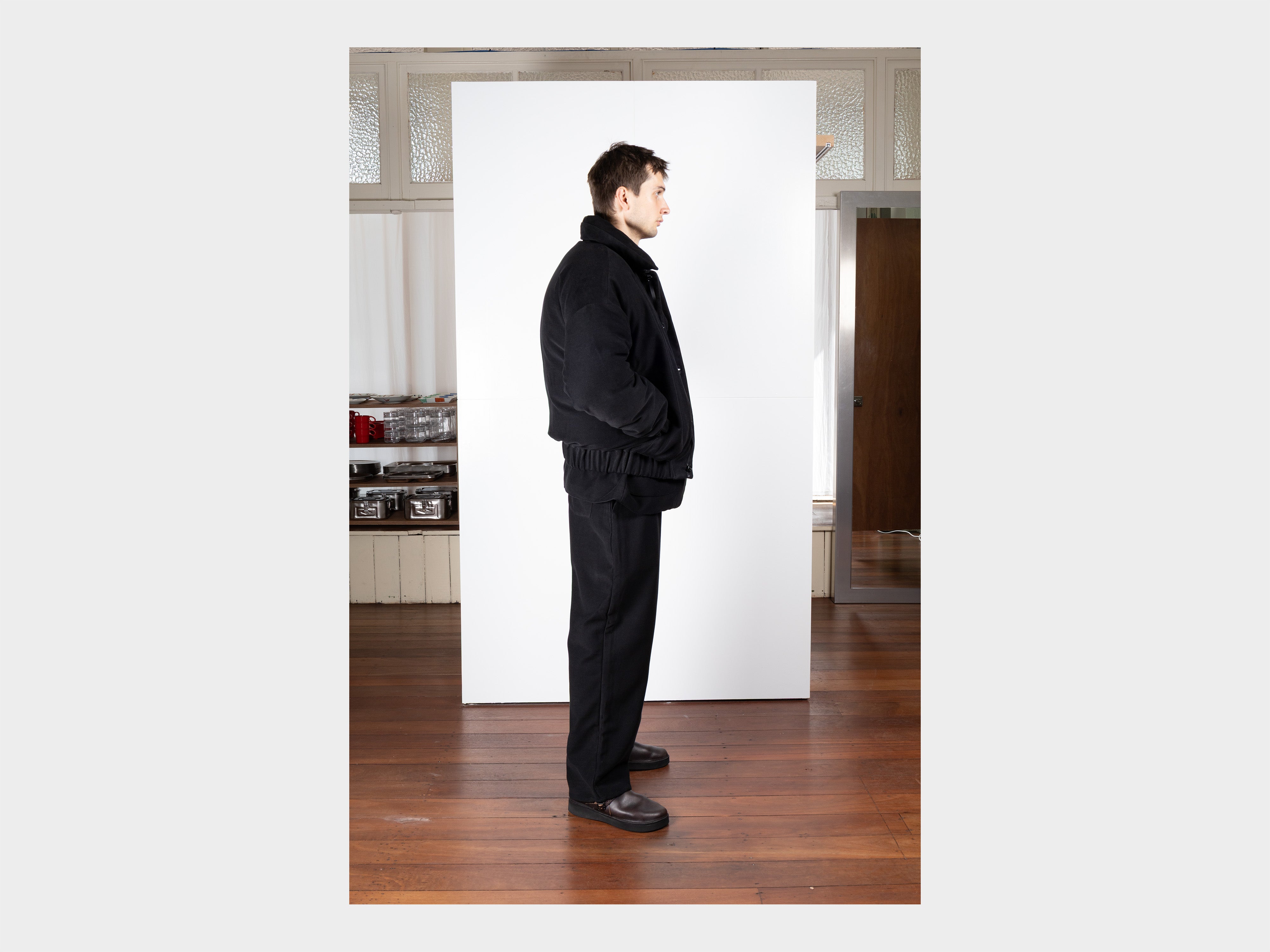 R21D3 "Down Blouson" Fluid Supima Back-Satin