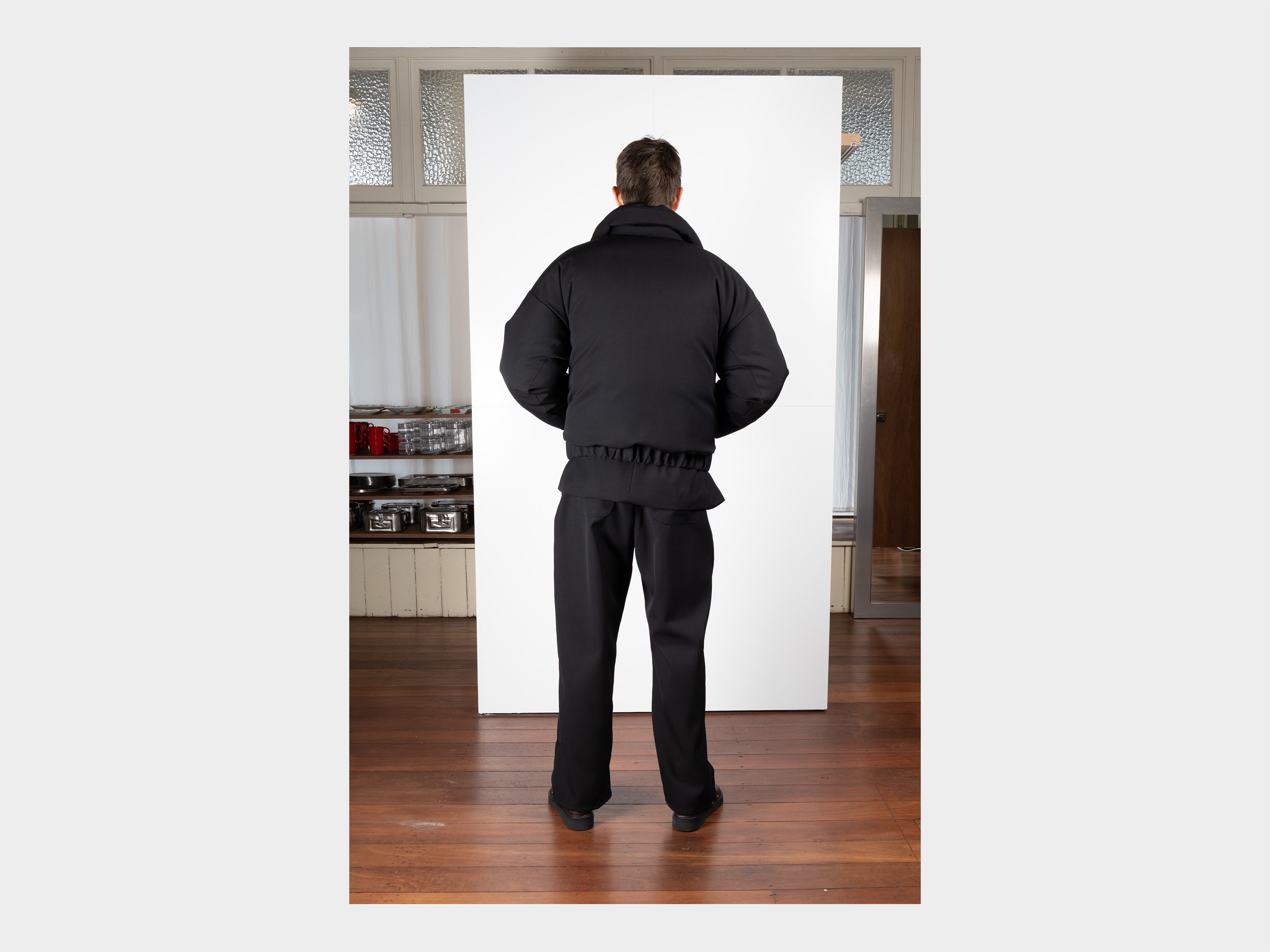 R21D6 "Double Down Blouson" Black Impact Wool