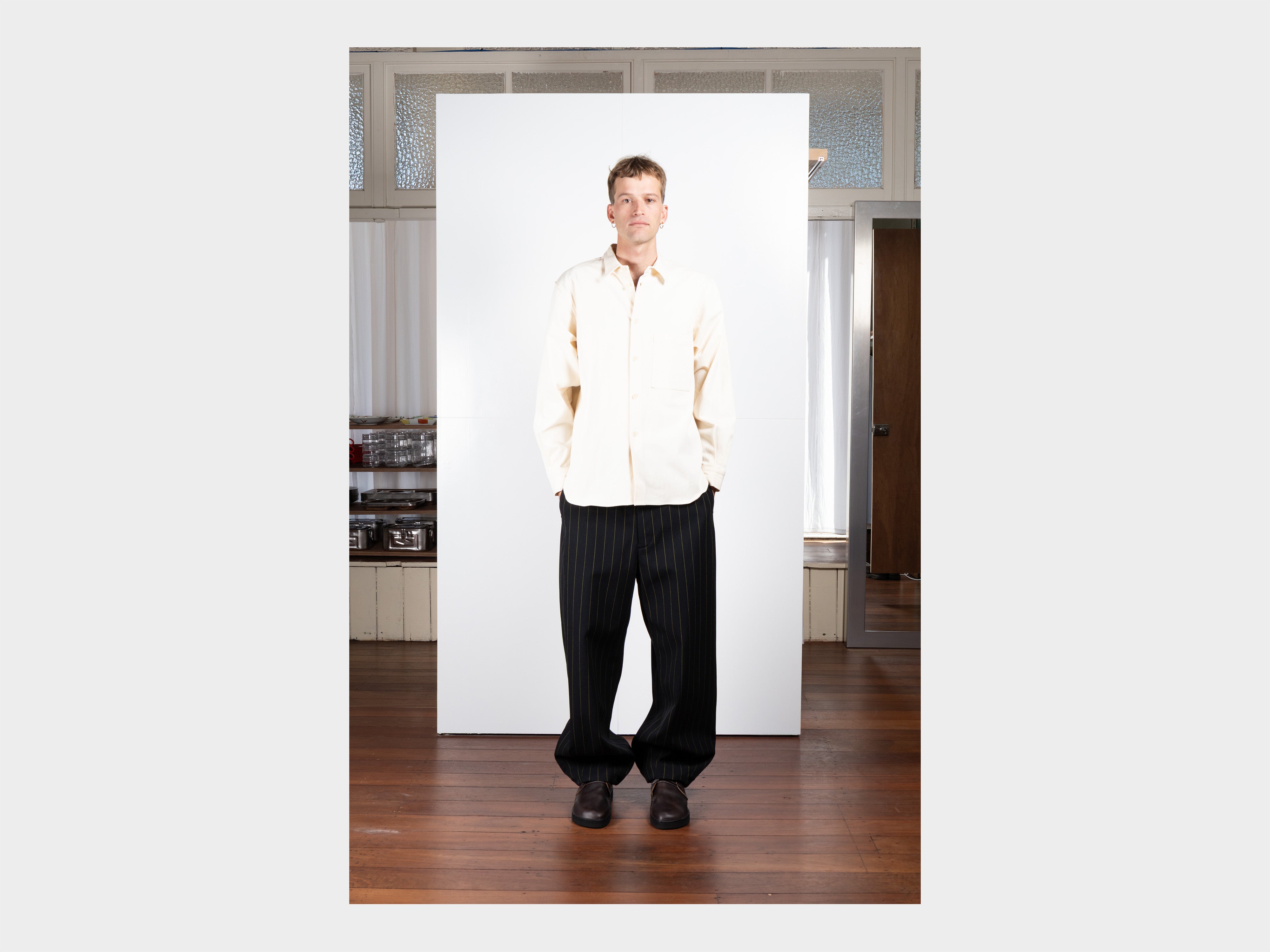 R21S8 "Weather Shirt PK" Unbleached Tricotine