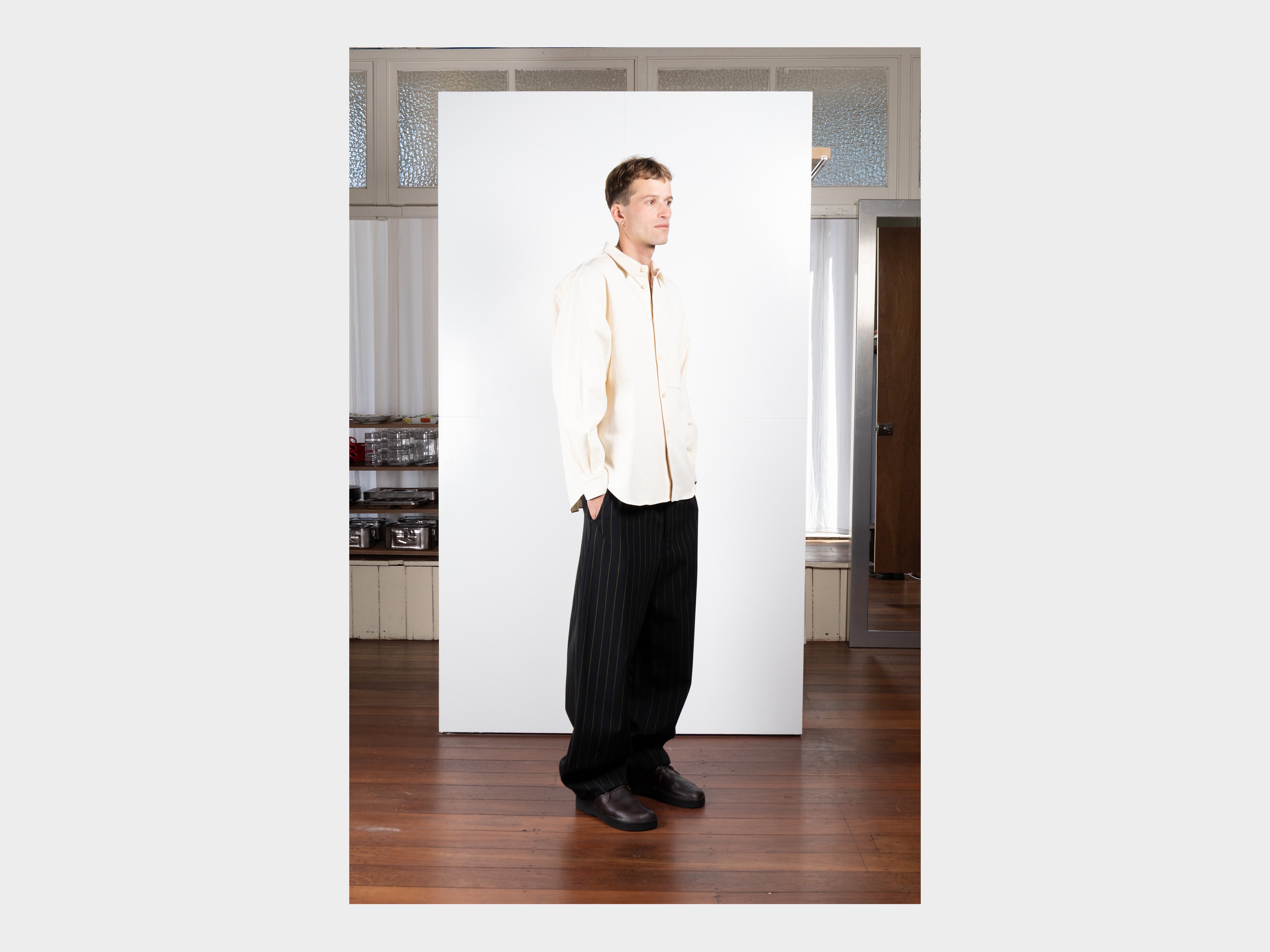 R21S8 "Weather Shirt PK" Unbleached Tricotine