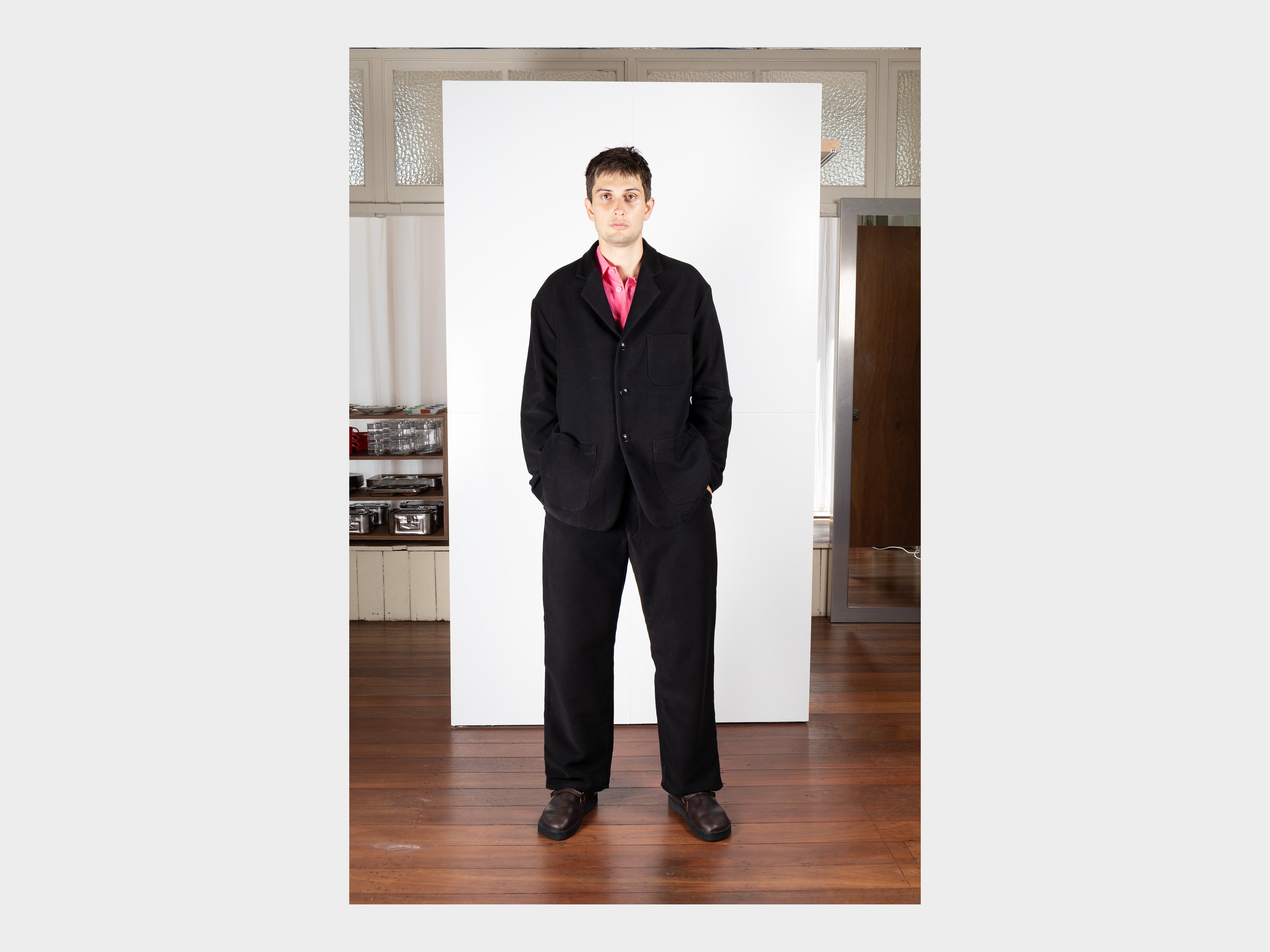 R21Y6 "Patch Pants" Fluid Supima Back-Satin