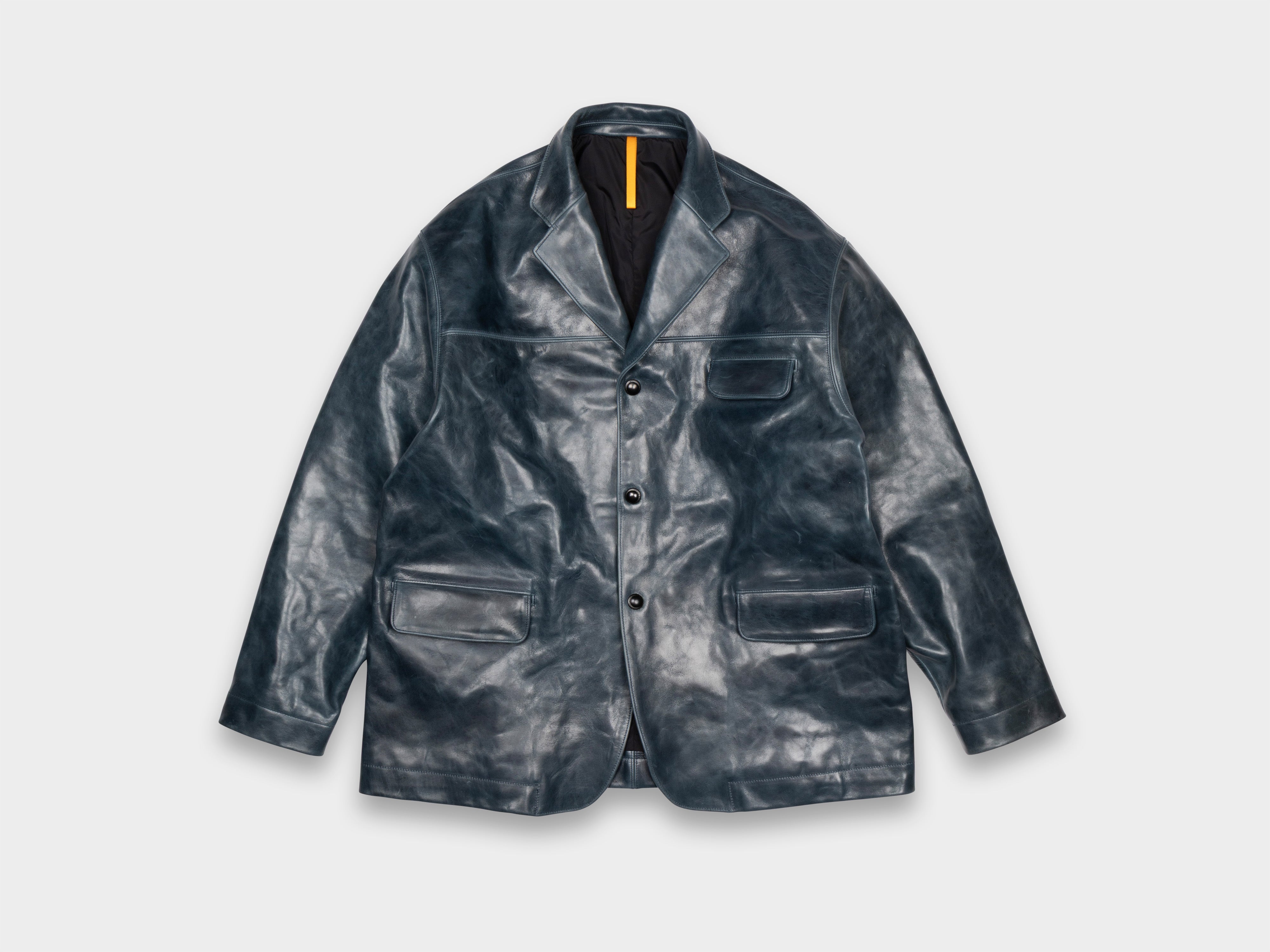 R22L4 "Leather Big Blazer" Bluestone Hide