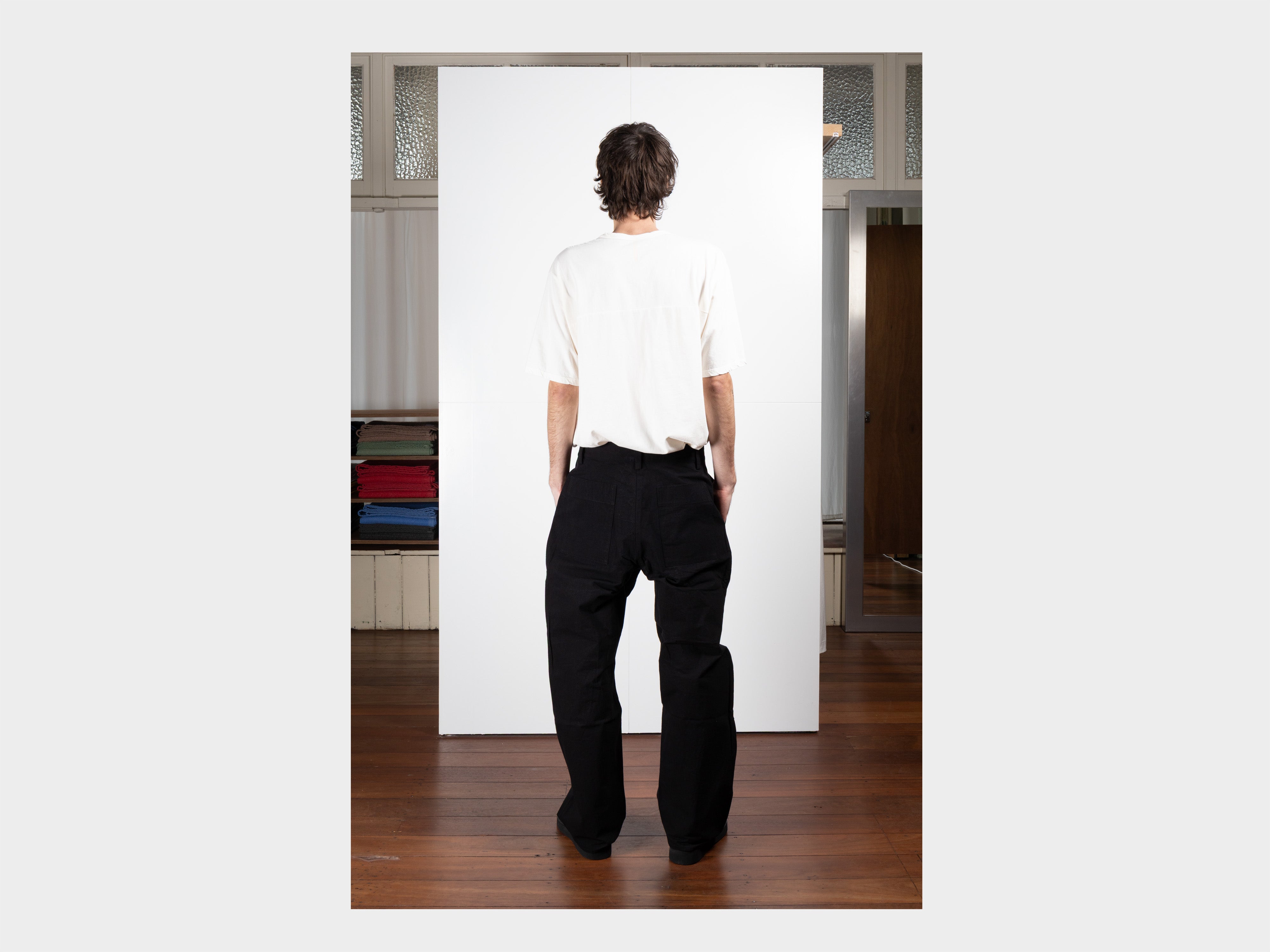 R0P4 "Wide Pants" Black Wax