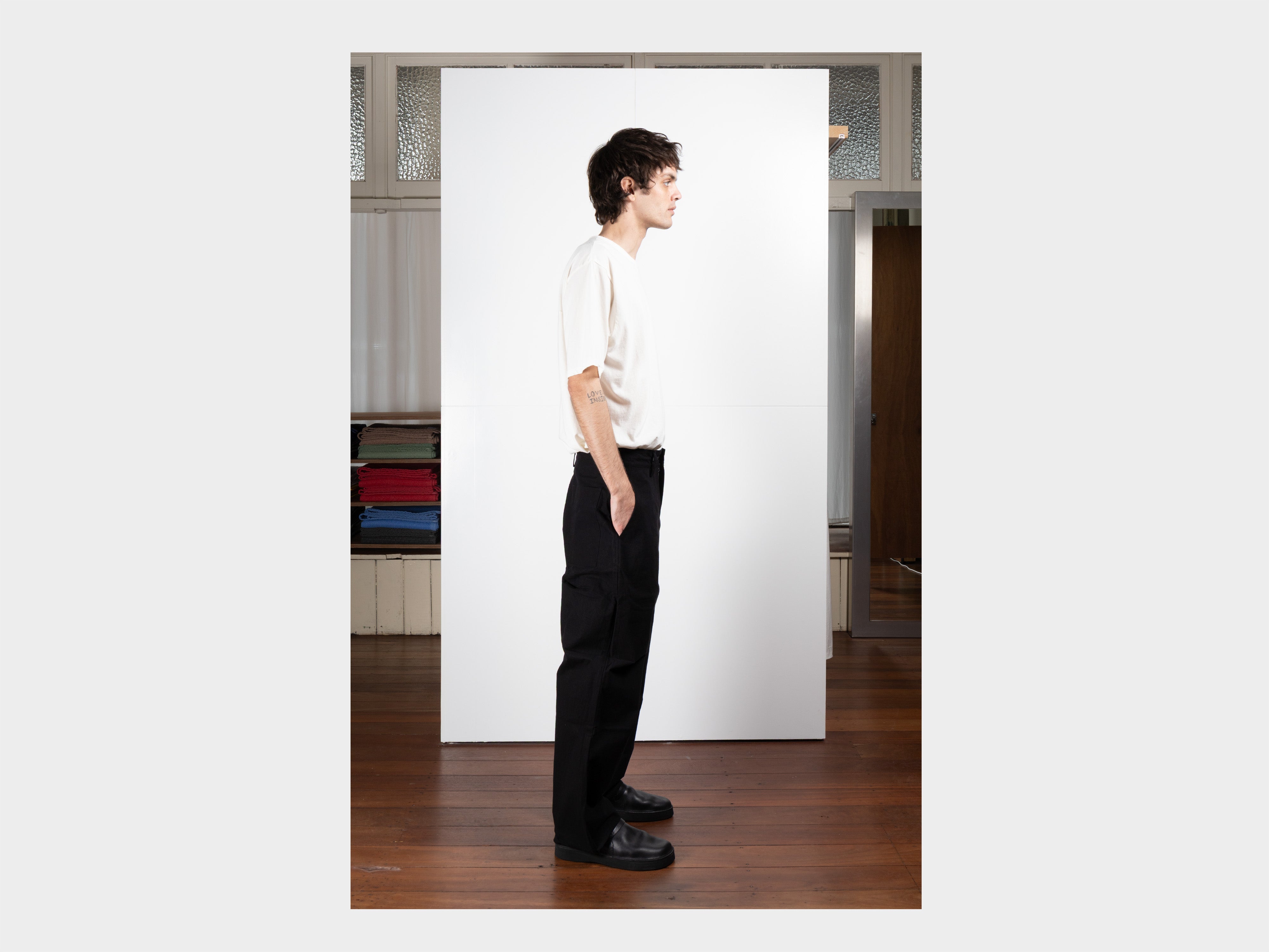 R0P4 "Wide Pants" Black Wax