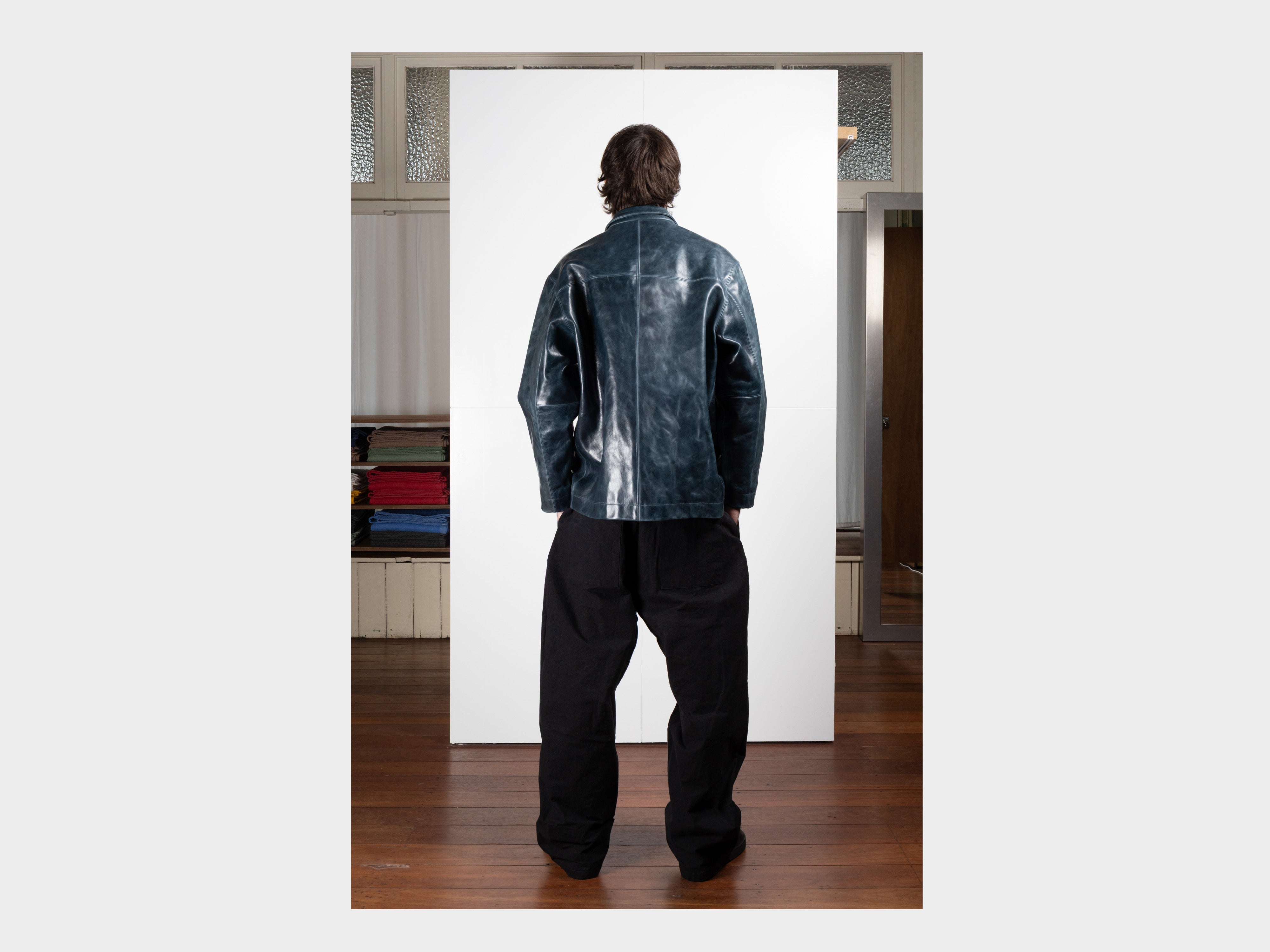 R22L4 "Leather Big Blazer" Bluestone Hide