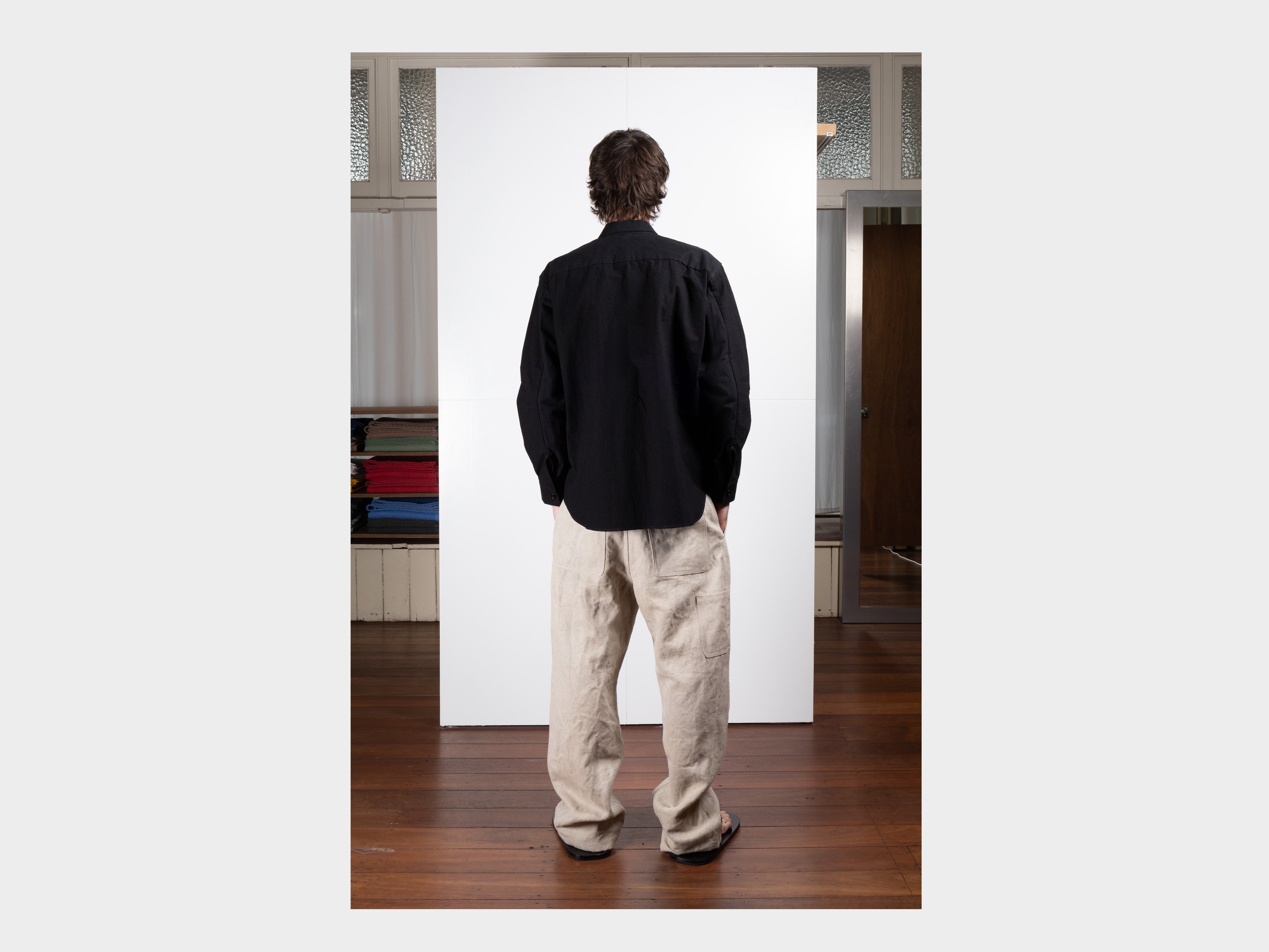 R0S8 "Weather Shirt PK" Black Wax