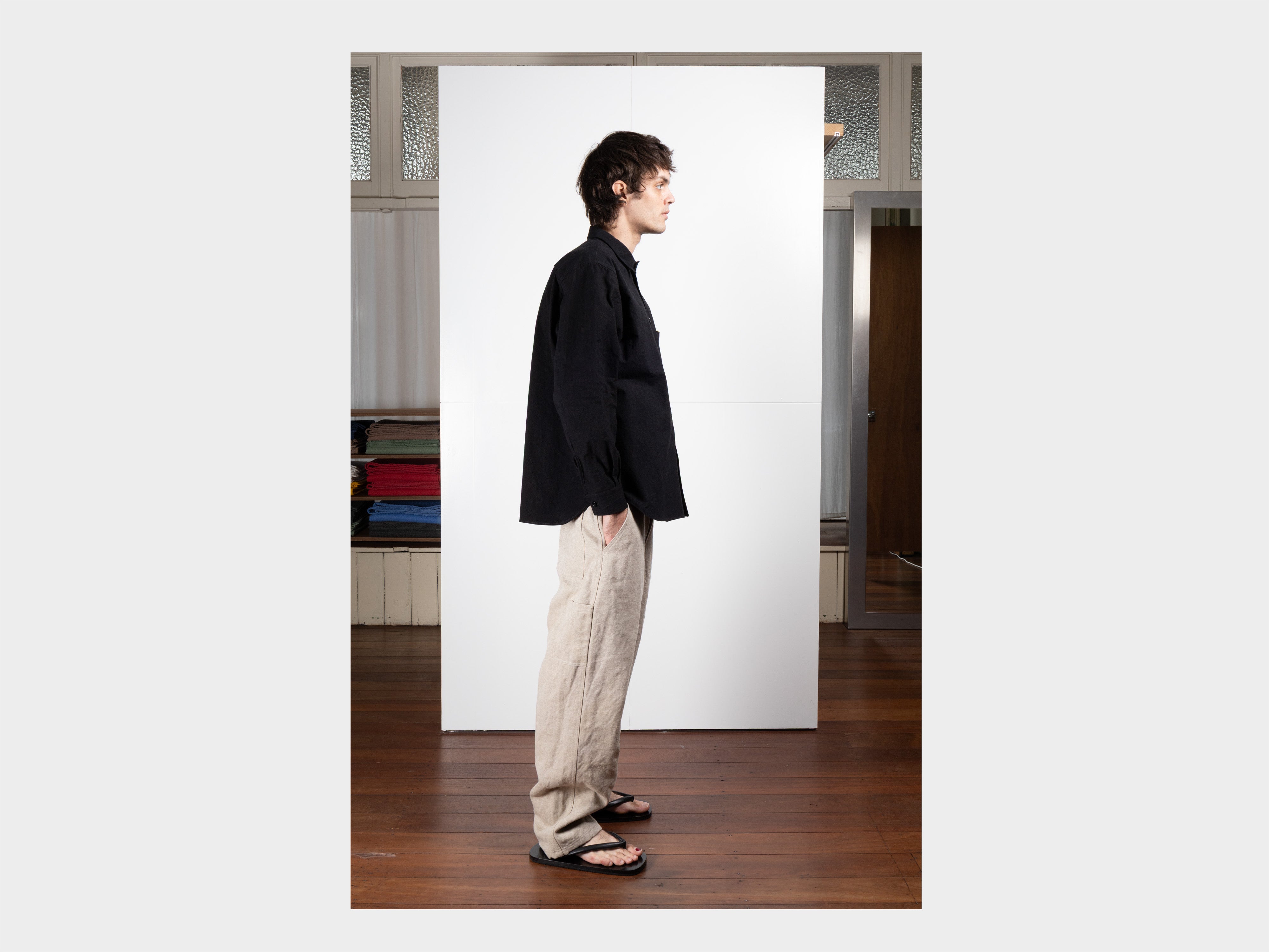 R0S8 "Weather Shirt PK" Black Wax